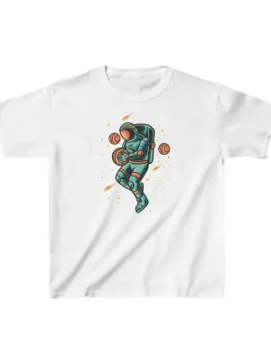Παιδικό Λευκό Τυπωμένο Oversize Ποδηλατόλαιμο Τ-Shirt