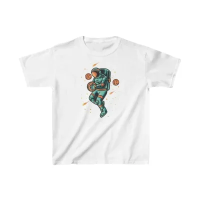 Παιδικό Λευκό Τυπωμένο Oversize Ποδηλατόλαιμο Τ-Shirt 1