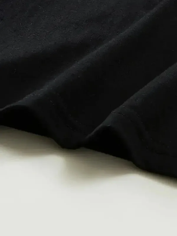Ženska crna oversized biciklistička kragna crtani print majica 3