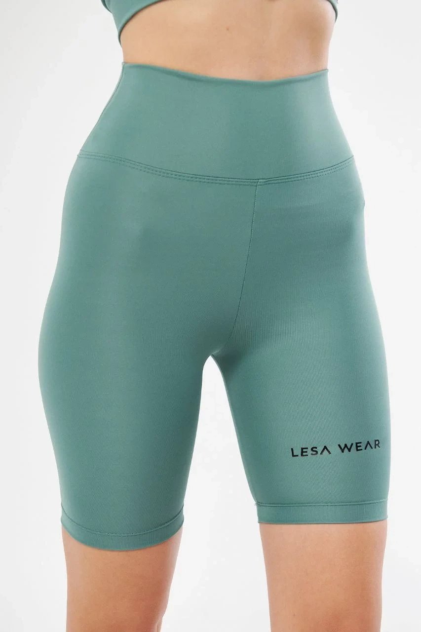 Women's Mint Green High Waist Biker Shorts 6