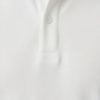 Men's White Regular Pique Fabric Button Polo Neck T-Shirt 8