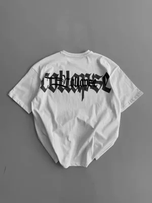 Men's White Regular Cycling Neck Front Back Printed T-Shirt