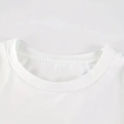 Женска бела oversize бициклистичка јака отпечаток маица 2