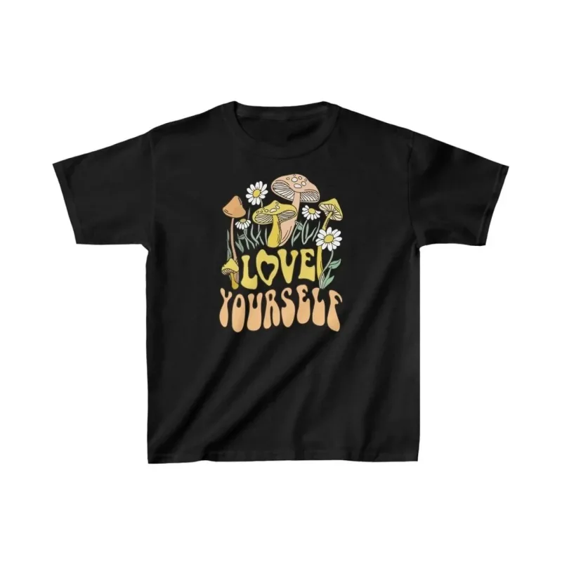 Παιδικό Μαύρο Printed Oversize Ποδήλατο Λαιμό T-shirt