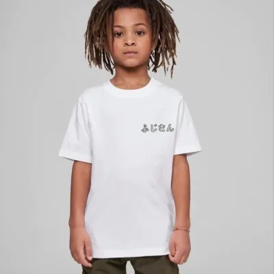 Dětské bílé oversized tričko s potiskem, výstřih do V 3