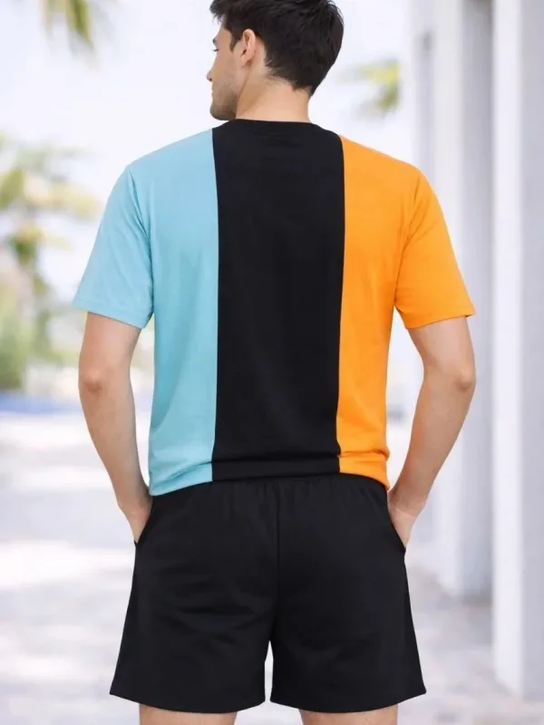 Muški 2-komplet oversize vezena majica šorc komplet 2