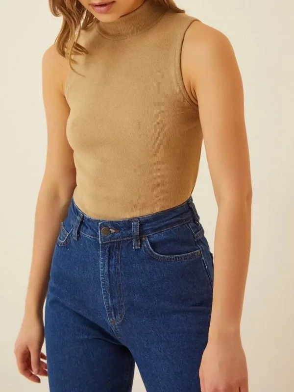 Ženski Camel rebrasti likra body 5