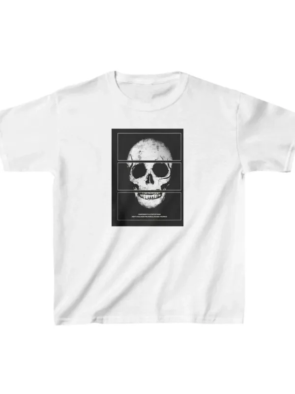 Bluzë për fëmijë e bardhë oversize me print 1
