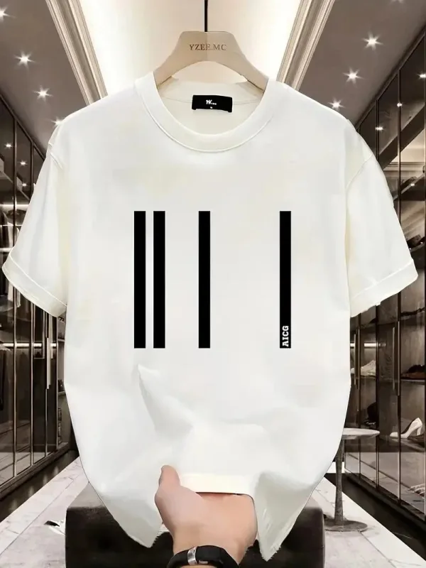 Damski Biały Oversize Rowerowy Kołnierz Nadrukowany T-shirt 1
