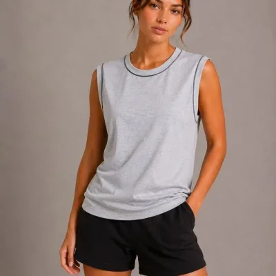 Γυναικείο Σετ 3 Τεμαχίων Αμάνικο Αθλητικό Tank Top με Στρογγυλή Λαιμόκοψη 3