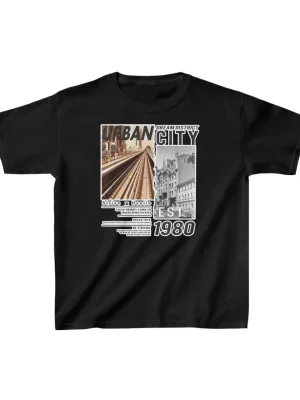 Dětské černé oversized potištěné kulaté límce tričko