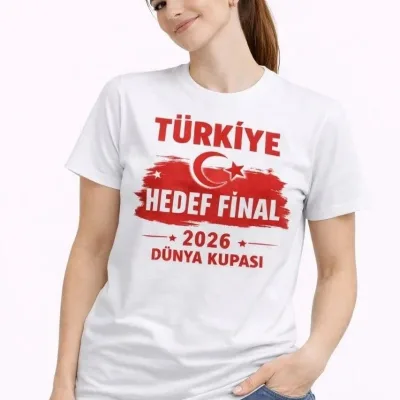 Ženska Bela Turska Print Mesec Zvezda 2026 Svetski Kup Navijačka Majica 1