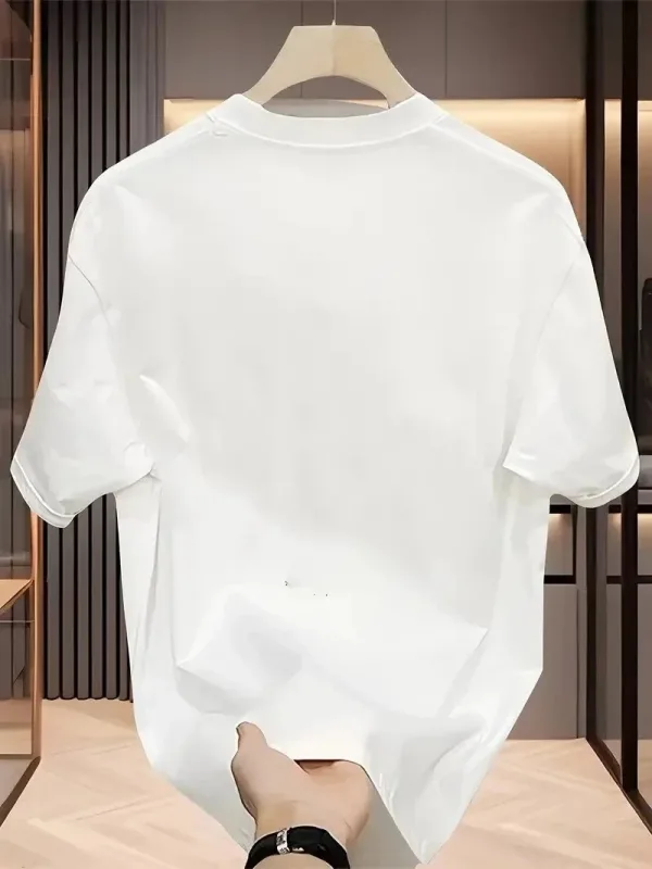 Damski Biały Oversize Rowerowy Kołnierz Nadrukowany T-shirt 2