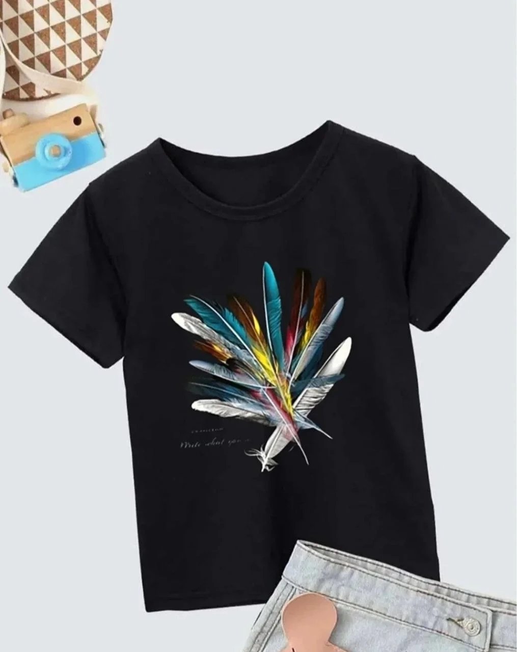 Κοριτσίστικο Μαύρο Oversize Printed T-Shirt