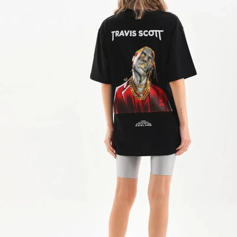 Ženski crni Oversize Bicikli kragna print svakodnevna majica