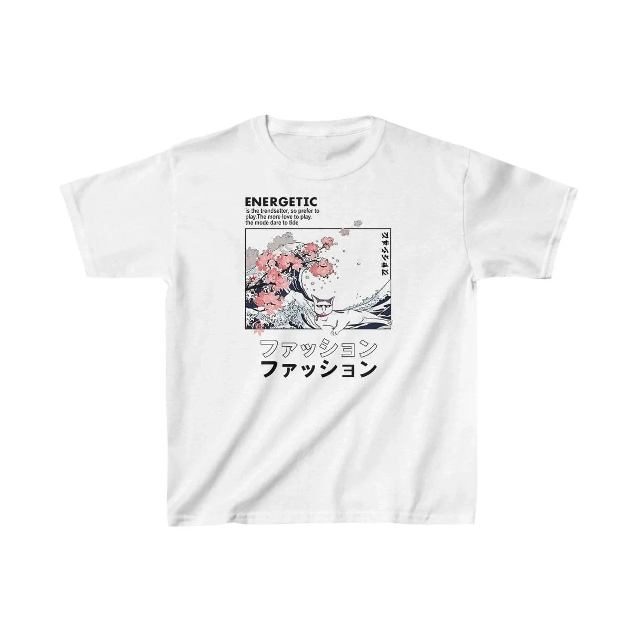 Παιδικό Λευκό Τυπωμένο Ποδηλατόλαιμο Oversize Τ-shirt