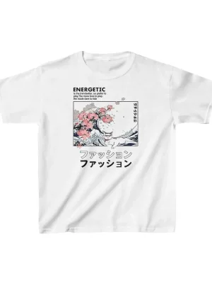 Παιδικό Λευκό Τυπωμένο Ποδηλατόλαιμο Oversize Τ-shirt