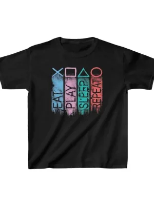 Children's Black Oversized Printed T-Shirt