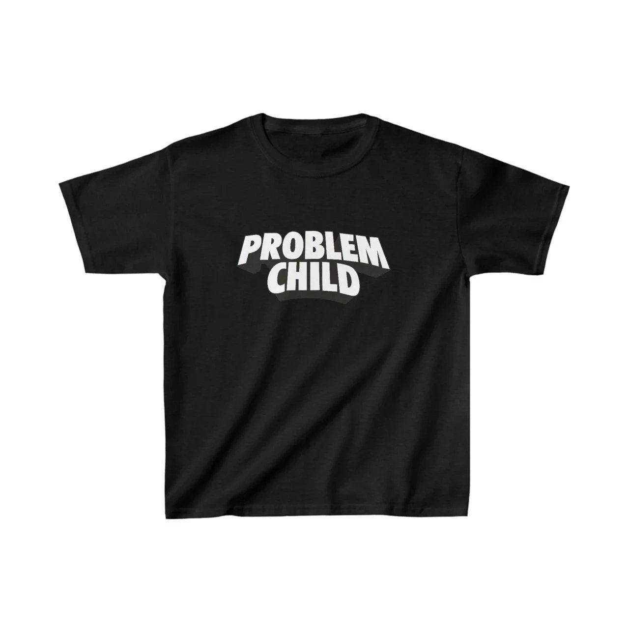 Παιδικό Μαύρο Oversize Printed Στρογγυλή Λαιμόκοψη T-shirt