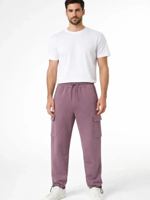 Muške ružičaste baggy trenirke s džepovima 3