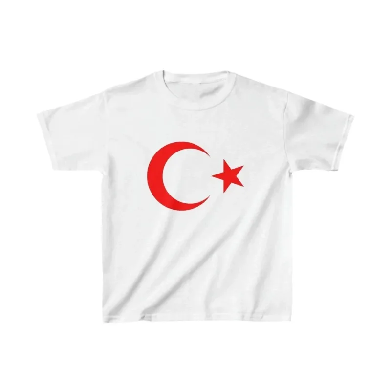 Uşaq Ağ Baskılı Oversize Dairəvi Yaxalı Köynək