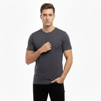 Kişi Tüstü Slim Fit Likralı Velosiped Yaxası Köynək 4