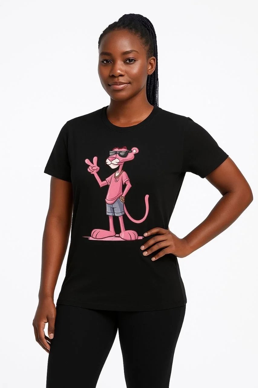 Γυναικείο Μαύρο Oversize Ποδήλατο Λαιμό Τυπωμένο T-shirt