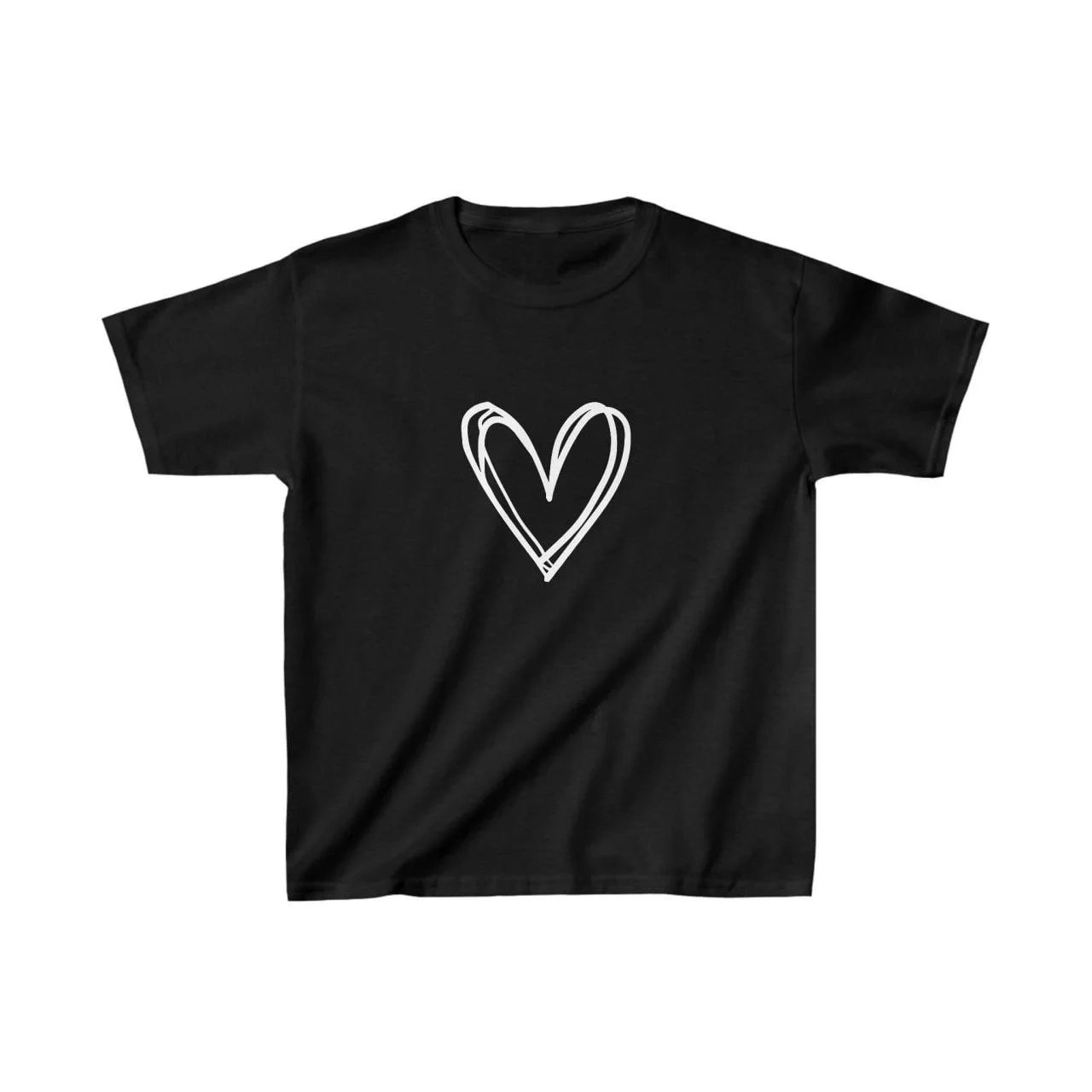 Παιδικό Μαύρο Printed Oversize Στρογγυλό Λαιμό T-shirt