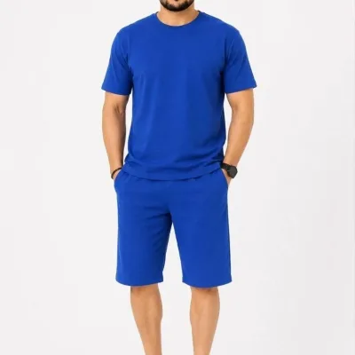 Ανδρικό Σετ 2 Τεμαχίων Oversize Δίνημα Ύφασμα Σορτς 3