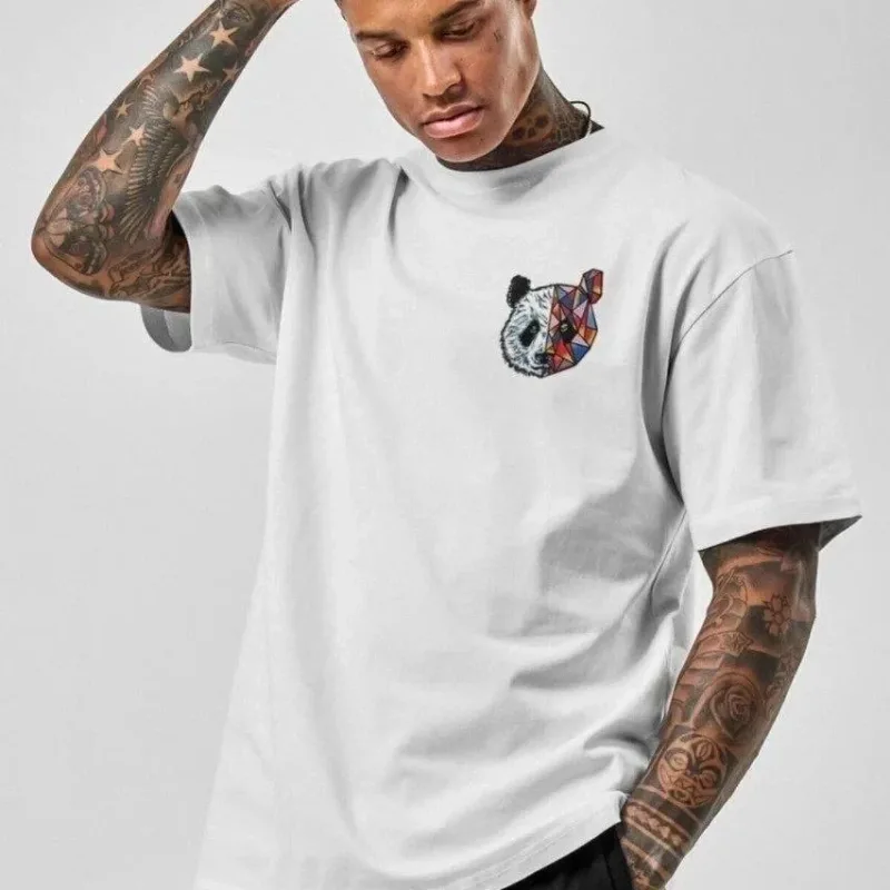 Kişi Ağ Regular Velosiped Yaxalı Çap T-Shirt