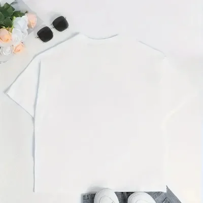 Ženska bijela oversized biciklistička kragna s printom patke majica 4
