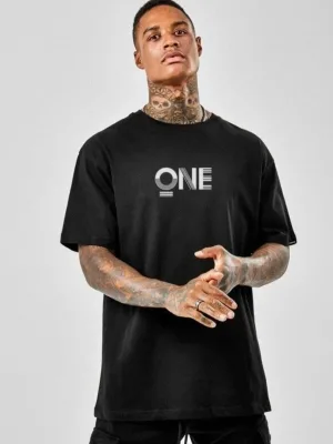 Kişi Qara Regular Velosiped Yaxalı Çap Qısa Qol T-Shirt