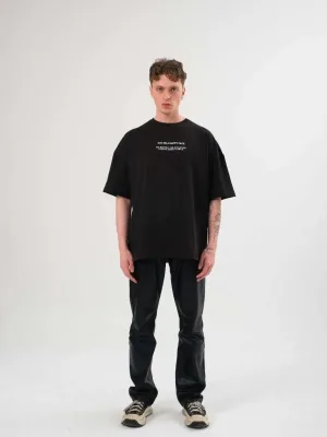 Γυναικείο Μαύρο Oversize Ποδήλατο Λαιμό Εκτύπωση Μπλουζάκι