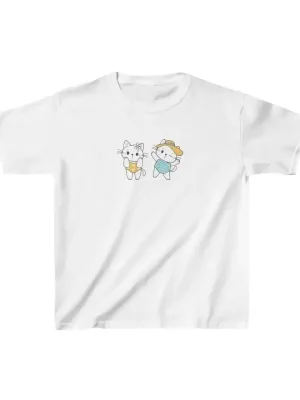Παιδικό Λευκό Τυπωμένο Oversize T-Shirt