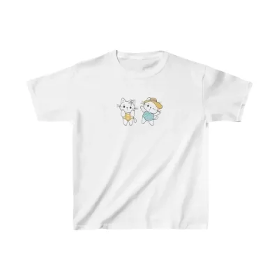 Παιδικό Λευκό Τυπωμένο Oversize T-Shirt 1