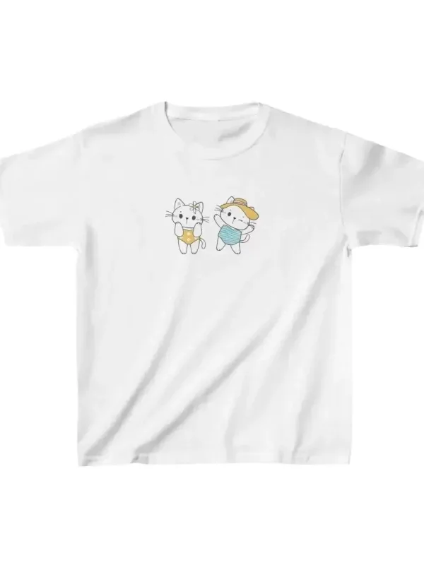 Παιδικό Λευκό Τυπωμένο Oversize T-Shirt 1