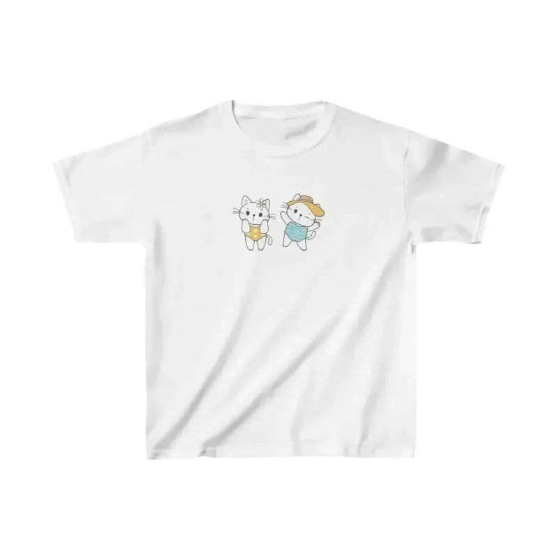 Παιδικό Λευκό Τυπωμένο Oversize T-Shirt