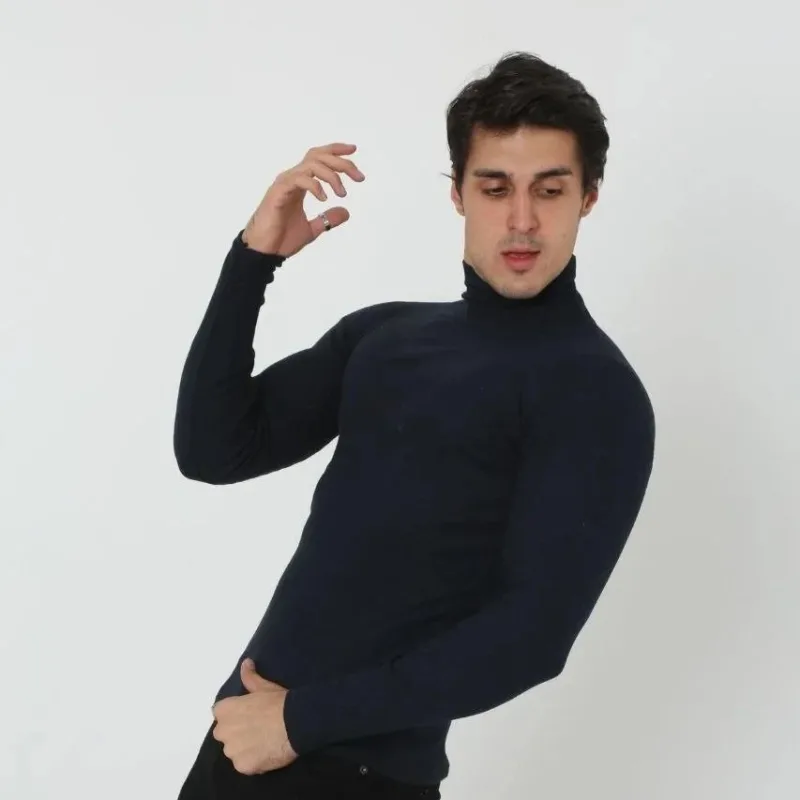 Laşê Mêran Reş Slim Fit Likralı Fitilli Qirikê Body