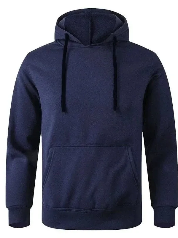 Muški tamnoplavi oversize 3-nitni pamučni kapuljač s džepovima, sweatshirt 3