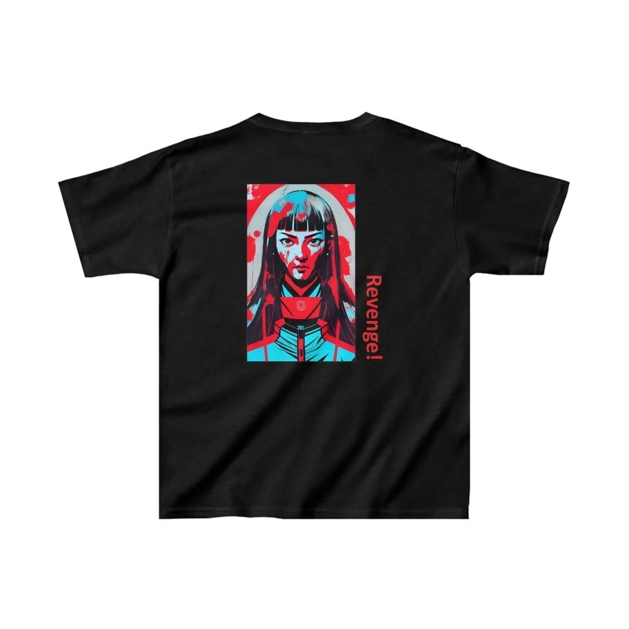 Παιδικό Μαύρο Oversize Τυπωμένο Ποδηλατόλαιμο T-Shirt