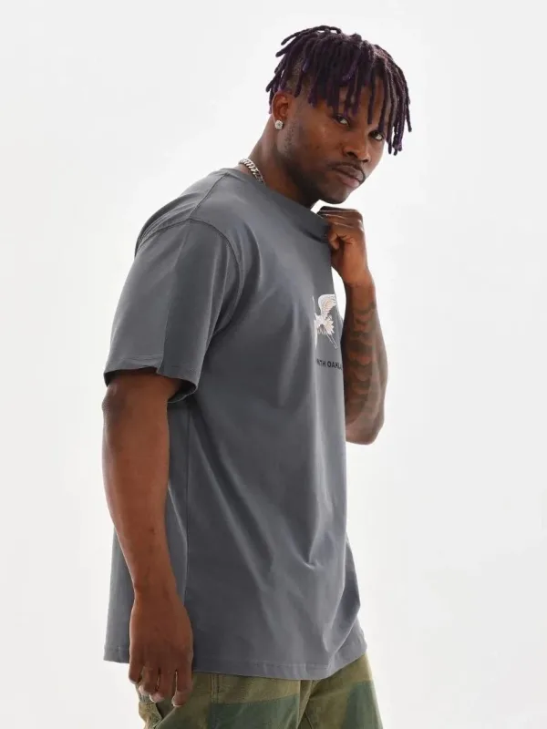 Fumuriu Oversize Bicicletă Guler Imprimat Tricou Bărbătesc 6