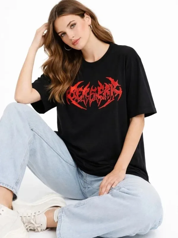 Ženska Crna Oversize Bicikli Kragna Print Majica 6