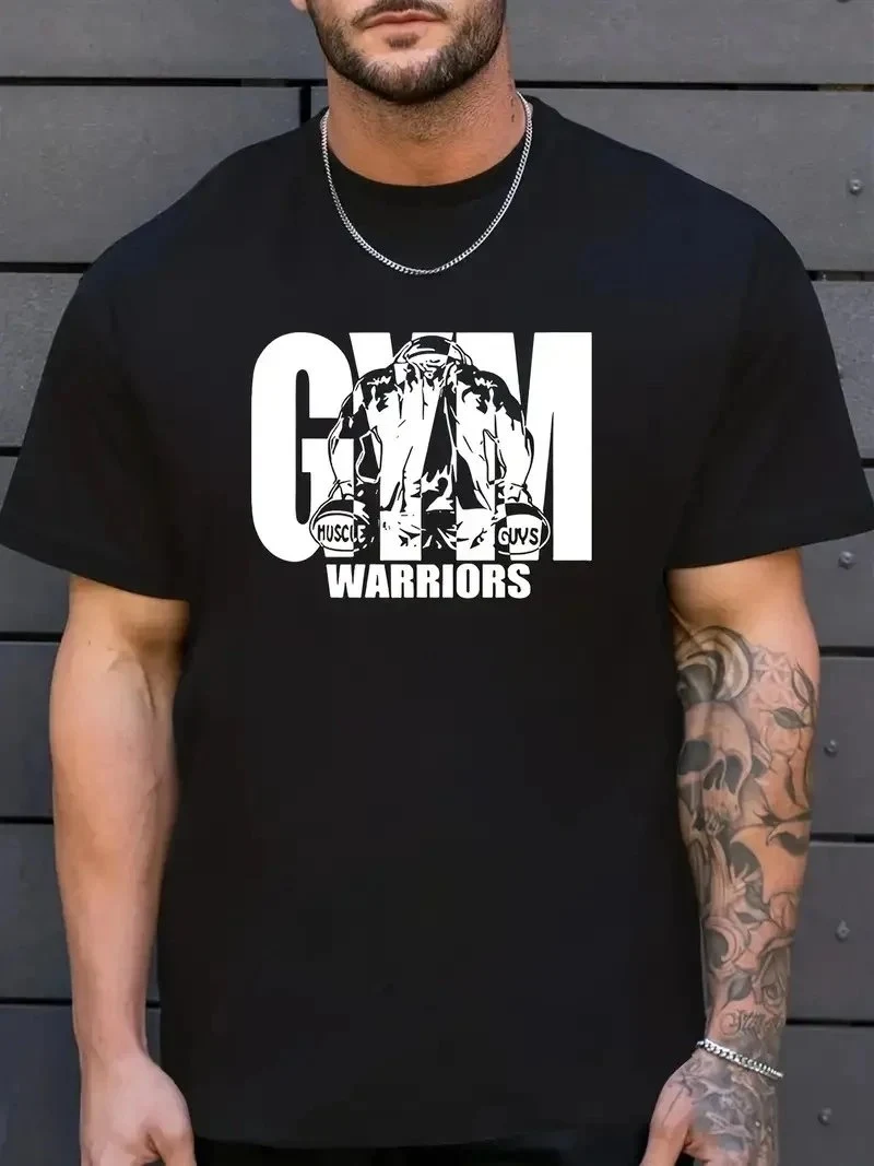 Ανδρικό Μαύρο Regular Ποδήλατο Λαιμό Εκτύπωση T-Shirt