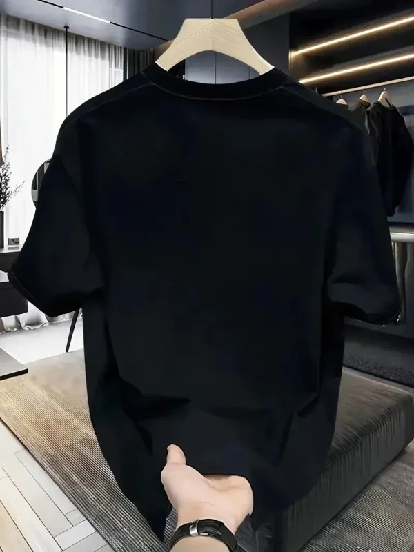 Ženska crna oversized biciklistička kragna sa printom kratkih rukava majica 2