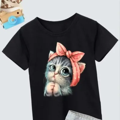 Παιδικό Μαύρο Oversize Τυπωμένο T-Shirt 2