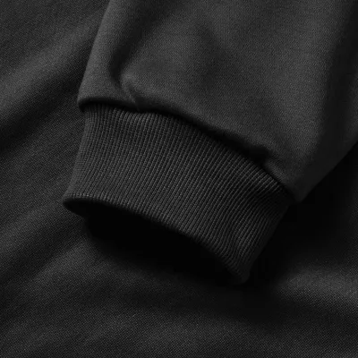 Muška crna 3 niti kapuljača tiskani sweatshirt 2