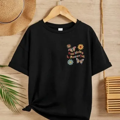 Tîşorta Keçan a Reş Bi Stûyê Bisîkletê Û Çapkirî 1