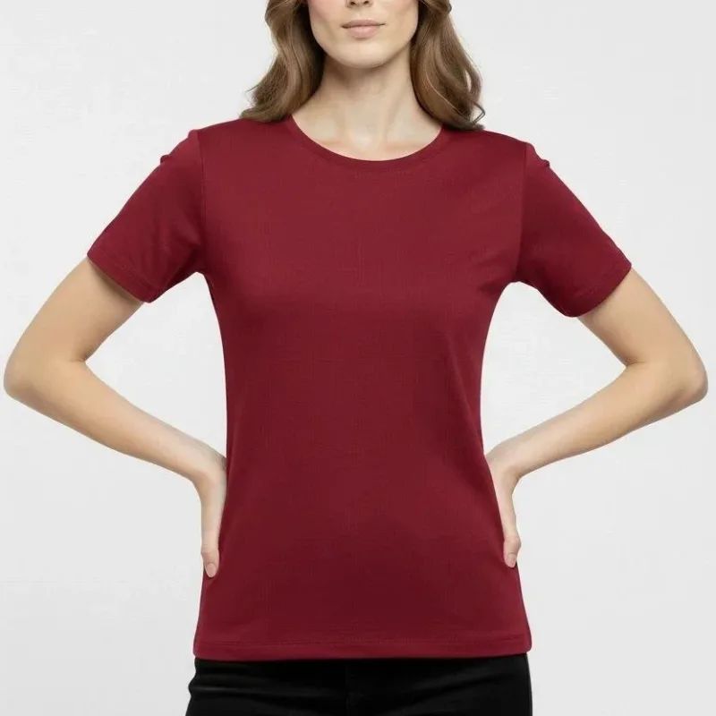 Dámske bordové slim fit bicyklové tričko s lycrou