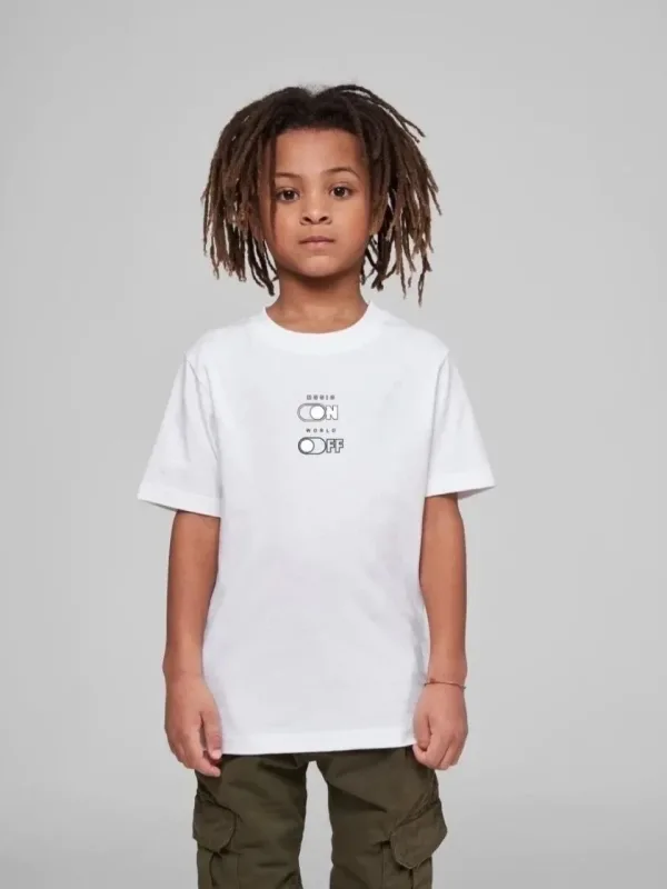 Παιδικό Λευκό Τυπωμένο Oversize Στρογγυλό Λαιμό T-Shirt 2
