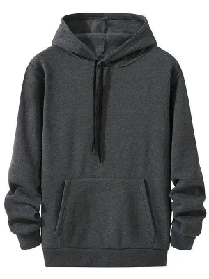 Damski Dymiony Oversize Bluza z Kapturem i Kieszenią Kangurzą Bawełniana